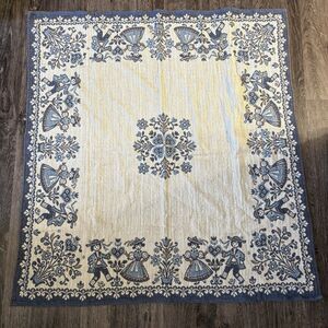 Tiroler Webkunst Woven Austria Folklore Table Cloth 34x36 Haller Textilewerks